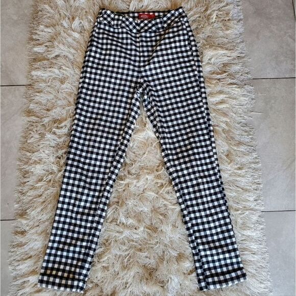 Plaid Dickies Pants Size 0 Plaid Black WhitePre-owned-Academia- - Picture 1 of 8